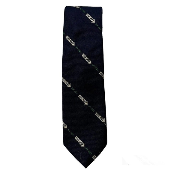 Creative Expressions By Alynn Neckwear Vintage Men Tie Navy Blue One Way… - Picture 1 of 6